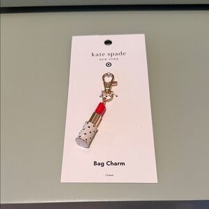 Kate Spade Red and Gold Lipstick Bag Charm